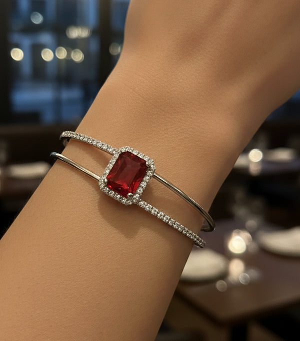 Silver & Ruby Bracelet