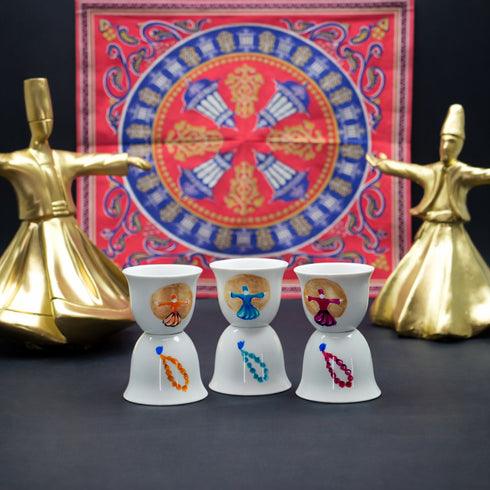 Dervish & Misbaha Arabic coffee cups (set of six)