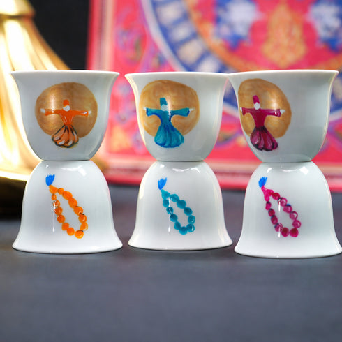 Dervish & Misbaha Arabic coffee cups (set of six)