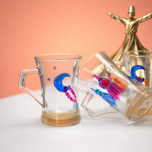 Crescent & whistle figures (set of six tea cups)