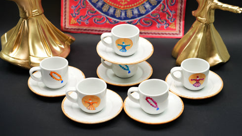 Dervish & sebha turkish coffee cups (set of six)